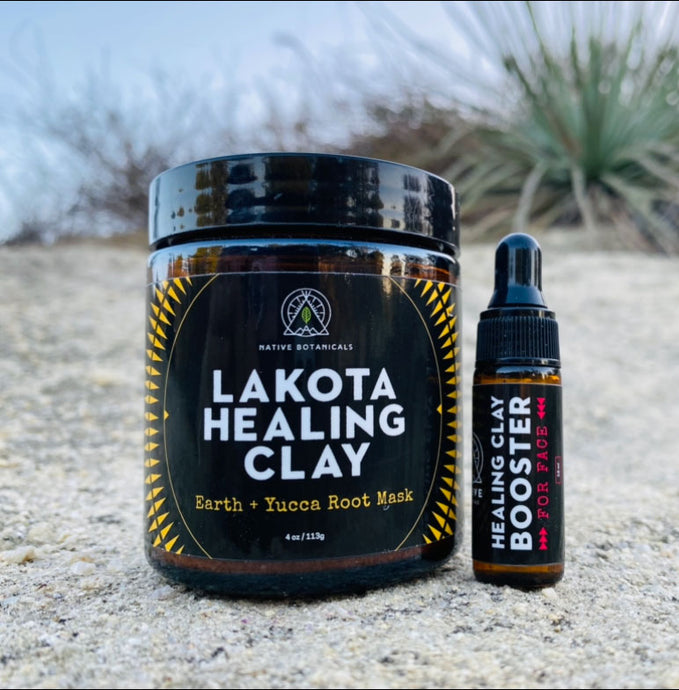 NEW! Lakota Healing Clay Yucca Facial Mask + Essential Oil Booster Set