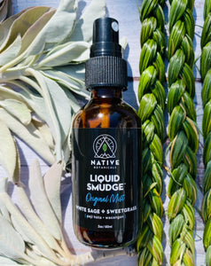 Liquid Smudge with White Sage, Sweetgrass + Cedar - nativebotanicals